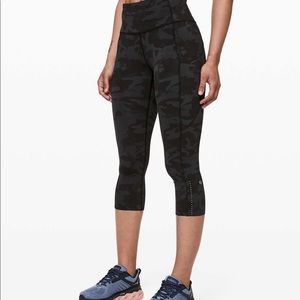 Lululemon Fast and Free High-Rise Crop 19” Reflective